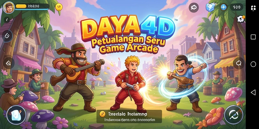 Screenshot utama DAYA4D menampilkan aksi seru dalam game Arcade.