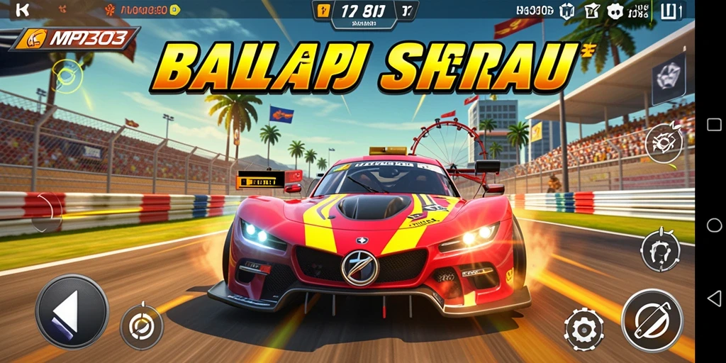 Tampilan gameplay MPO303 yang penuh aksi balap menegangkan.