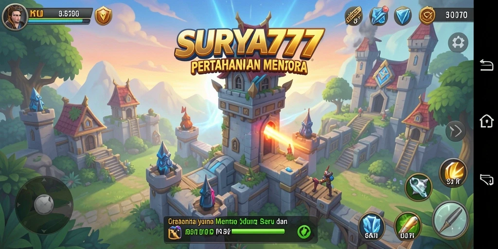 Screenshot gameplay menakjubkan dari Tower Defense SURYA777.