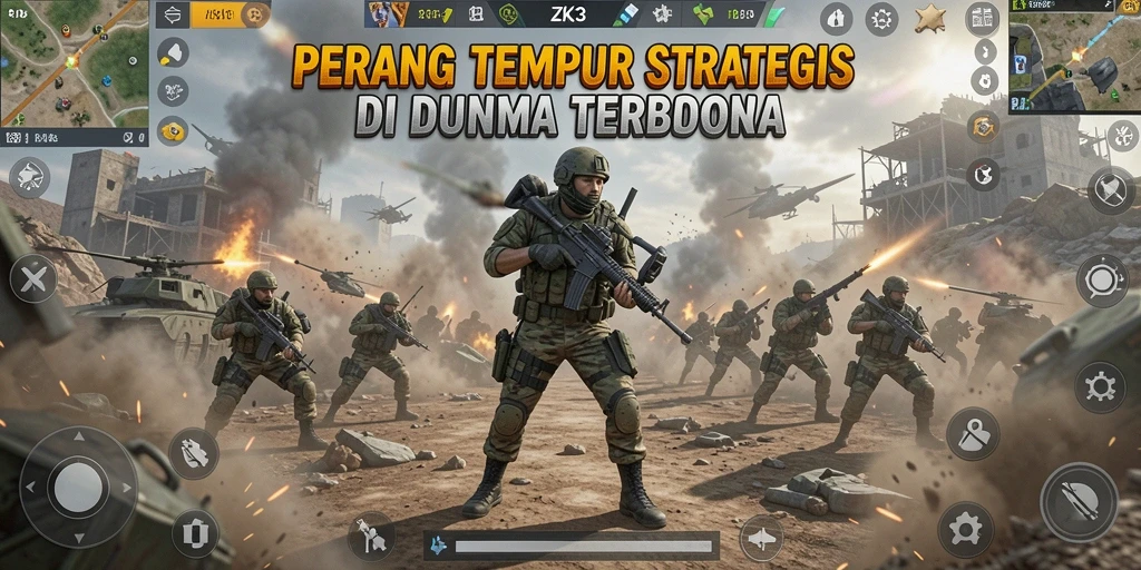 Gameplay seru ZK3 dengan aksi menembak yang mendebarkan.
