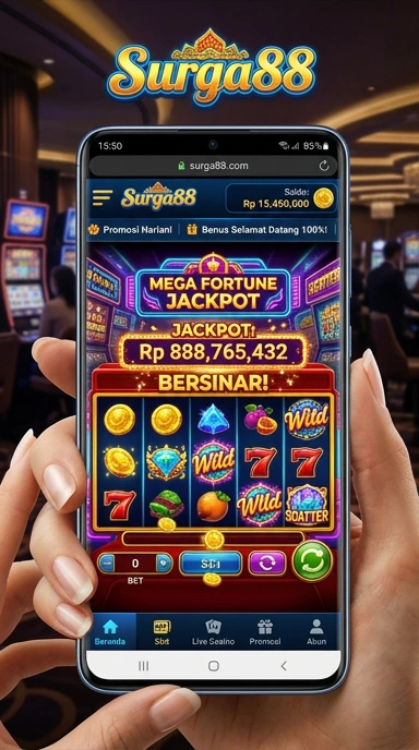 Tampilan antarmuka utama aplikasi surga88.